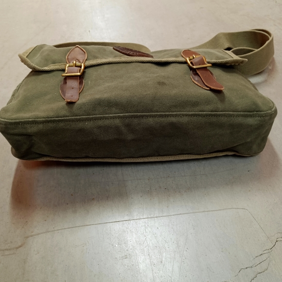 Duluth Pack Bags Vintage Duluth Pack Canvas Messenger Bag Crossbody Dark Green W Leather